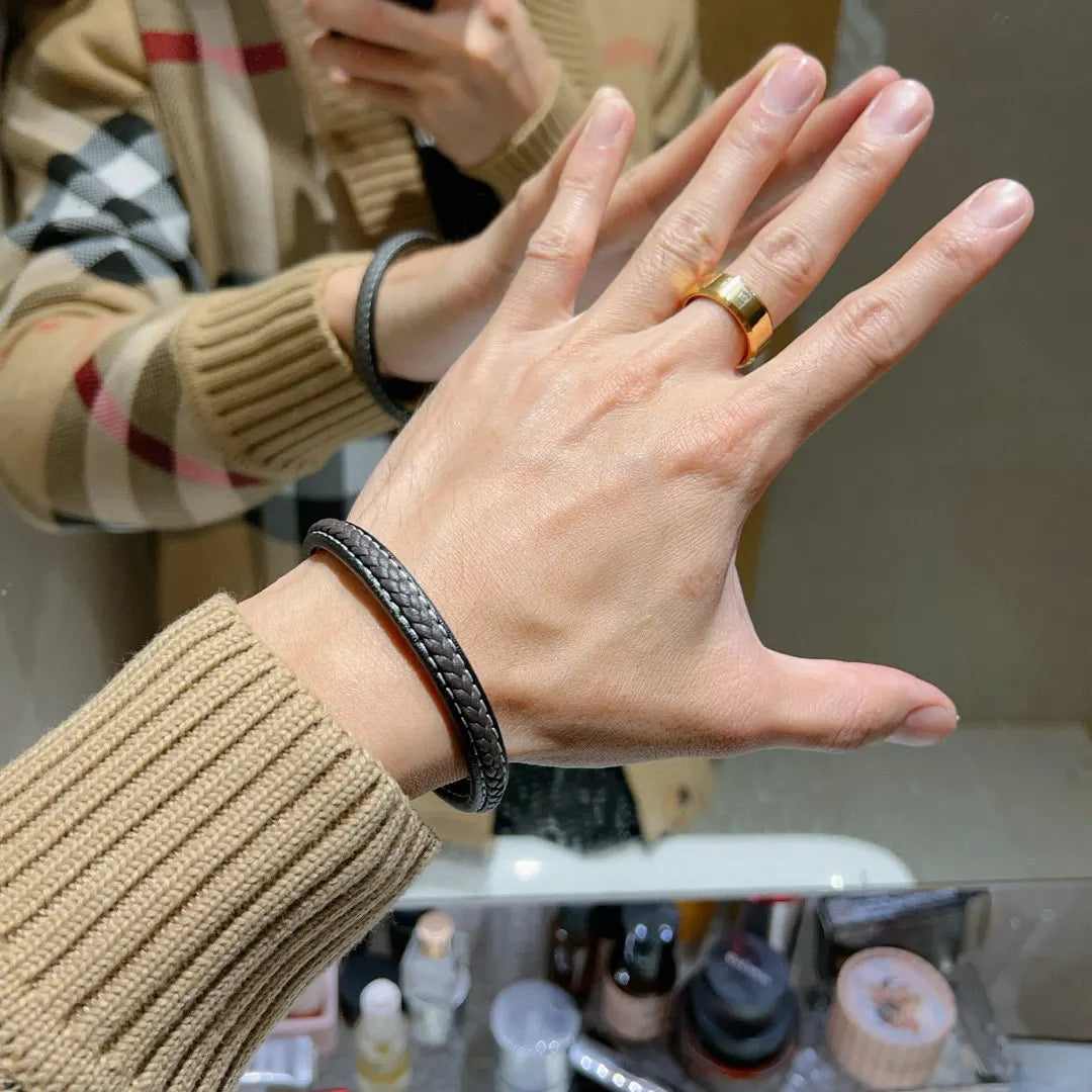 Gucci Braided Leather Bracelet - Hình 7