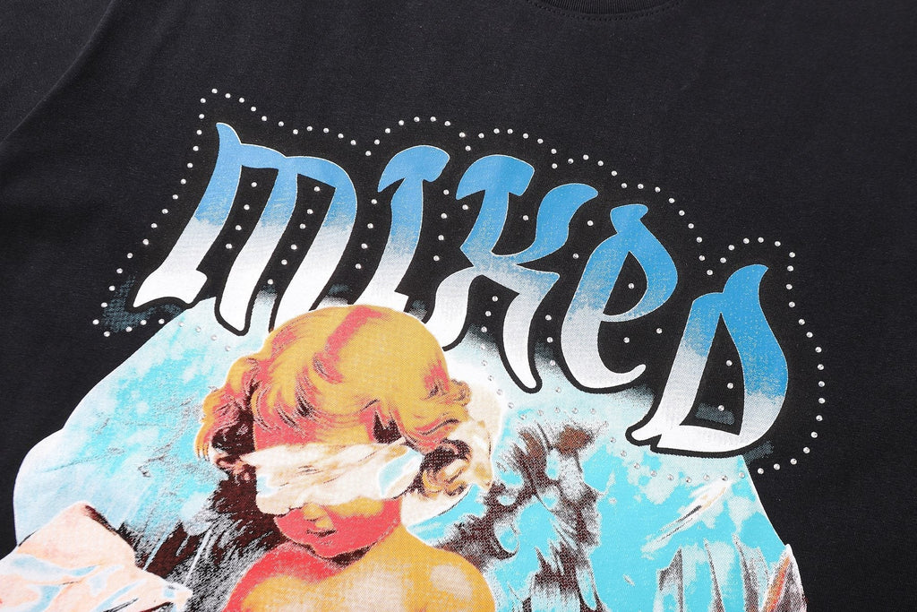 MIXED EMOTION Angel Back Graphic T-Shirt — detail