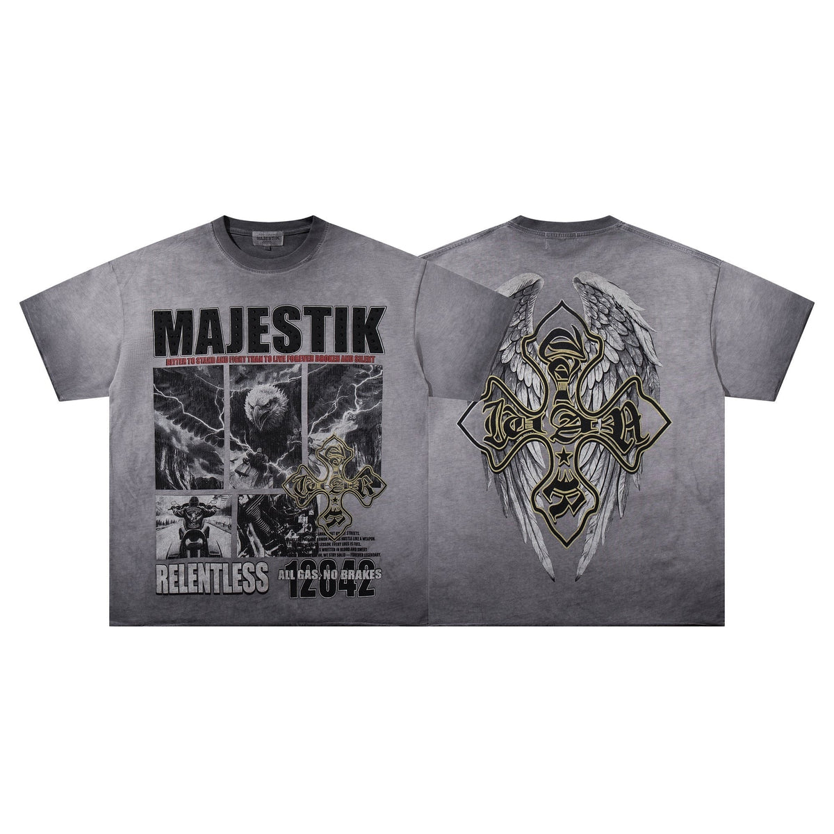 MAJESTIK Winged Cross Graphic T-Shirt — hero