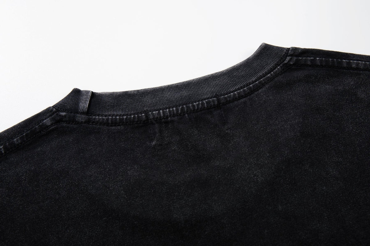 MAJESTIK Racing Graphic Washed Black T-Shirt — detail