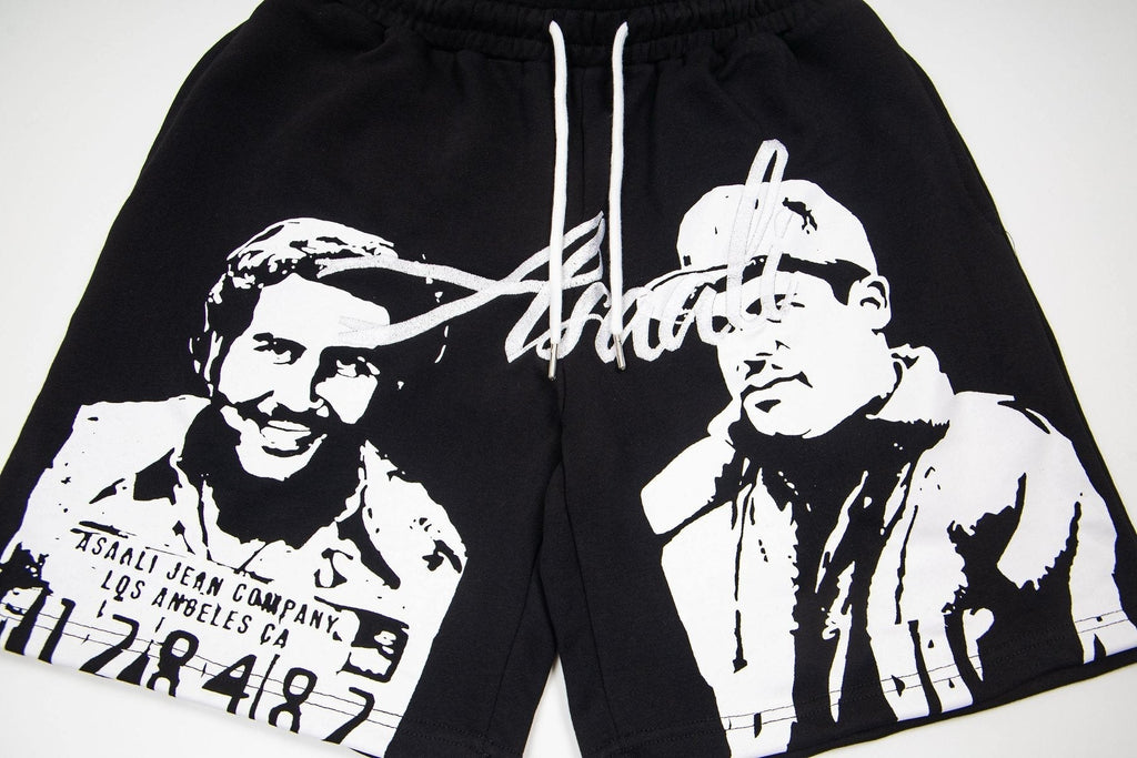 ASAALL Portrait Graphic Drawstring Shorts — detail