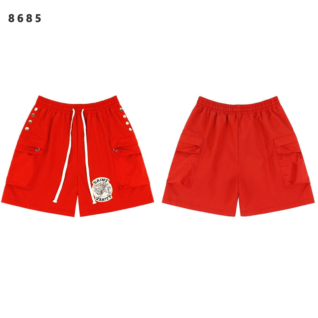 SAINT Vanity Embroidered Snap-Button Cargo Shorts — hero