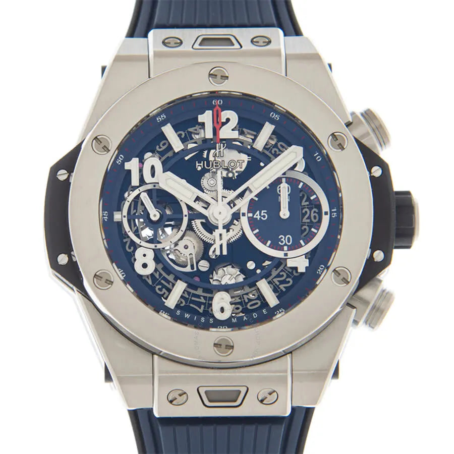 big Hublot Blue Skeleton Titanium