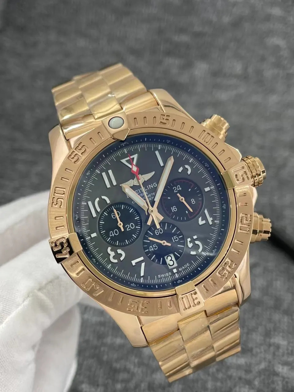 Breitling Gold Chronomat Blue - Hình 2