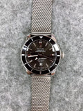 Breitling Black Dial Steel Mesh
