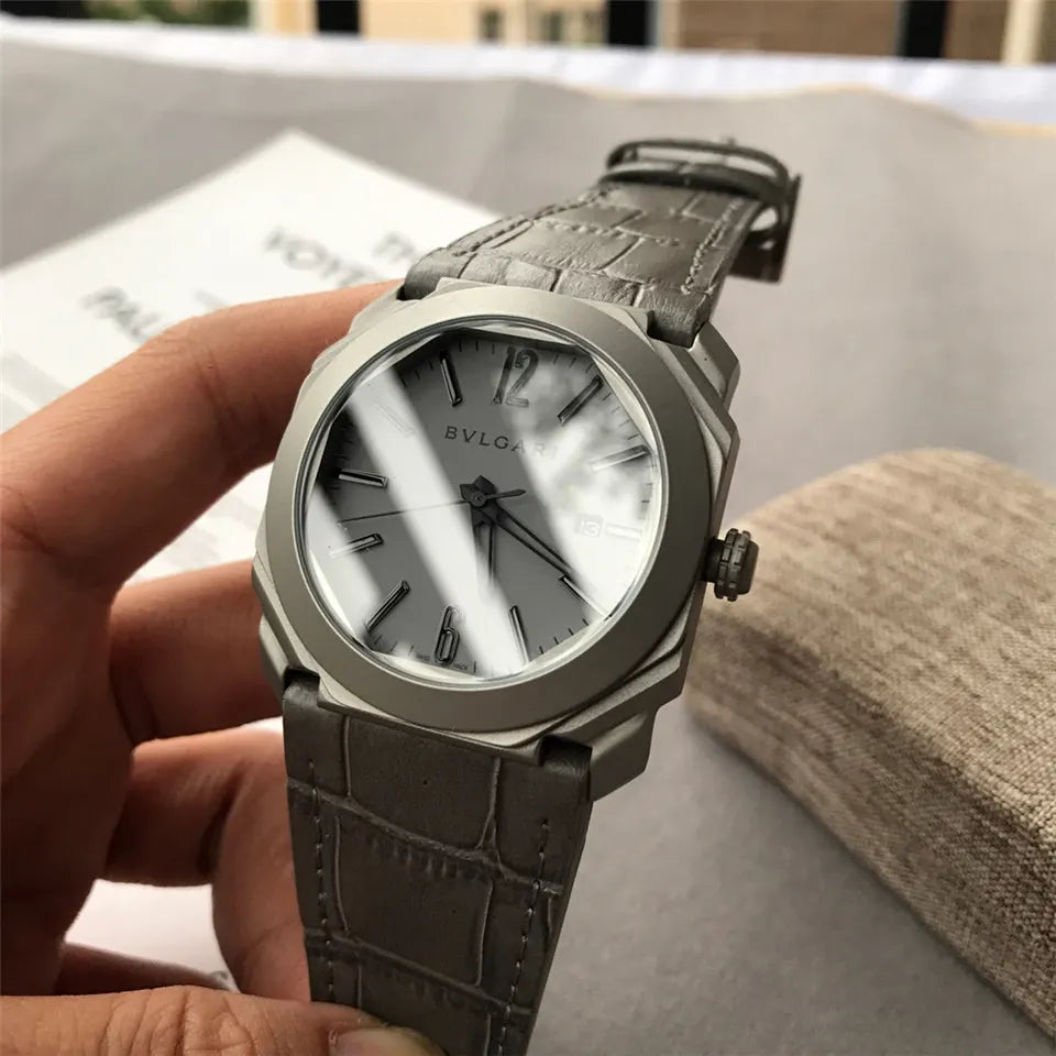 Bulgari Octo Gray Leather - Hình 6
