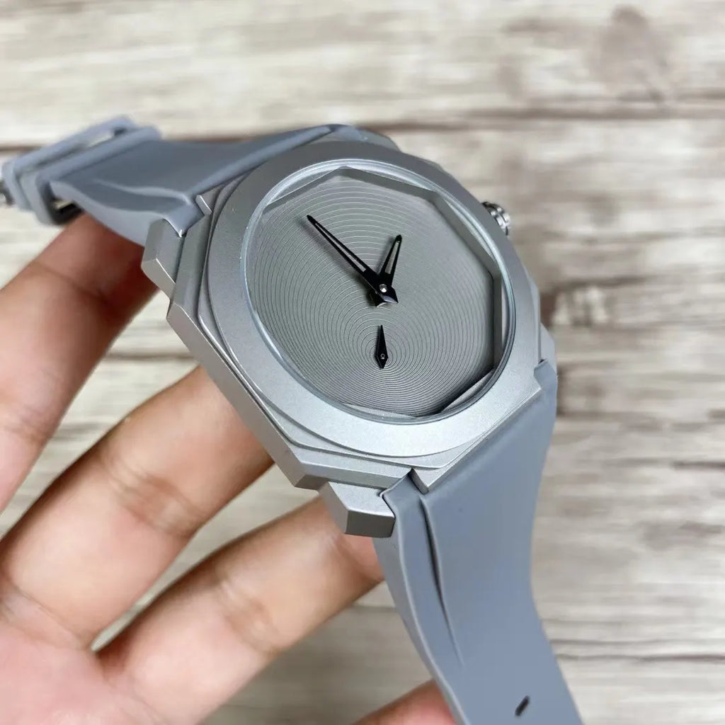 Gray Octagon Dial Watch - Hình 6