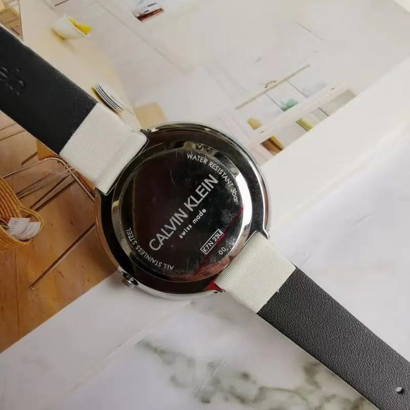 Calvin Klein White Leather Watch - Hình 3