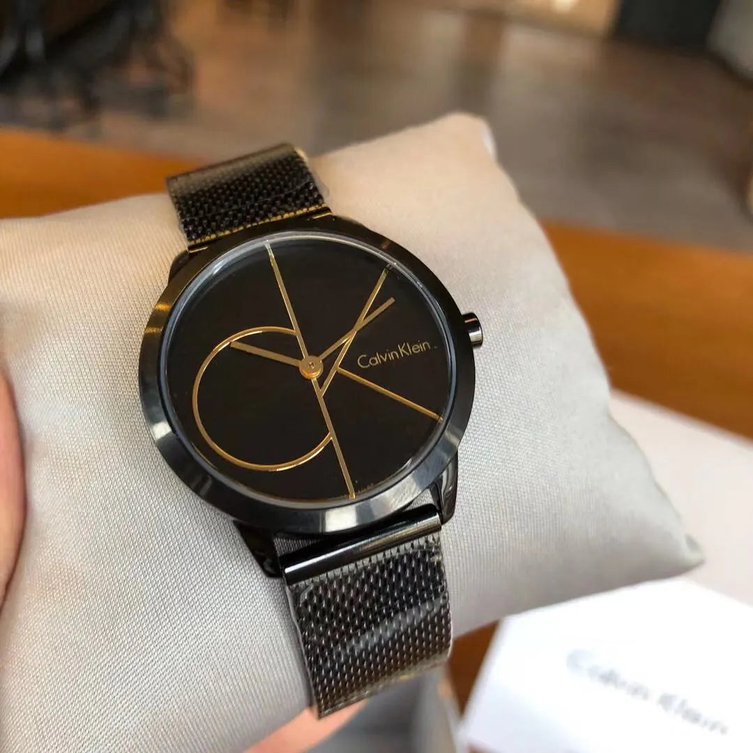 CK Black Dial Mesh Watch - Hình 4