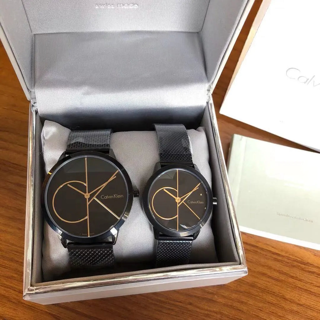 CK Black Dial Mesh Watch - Hình 7