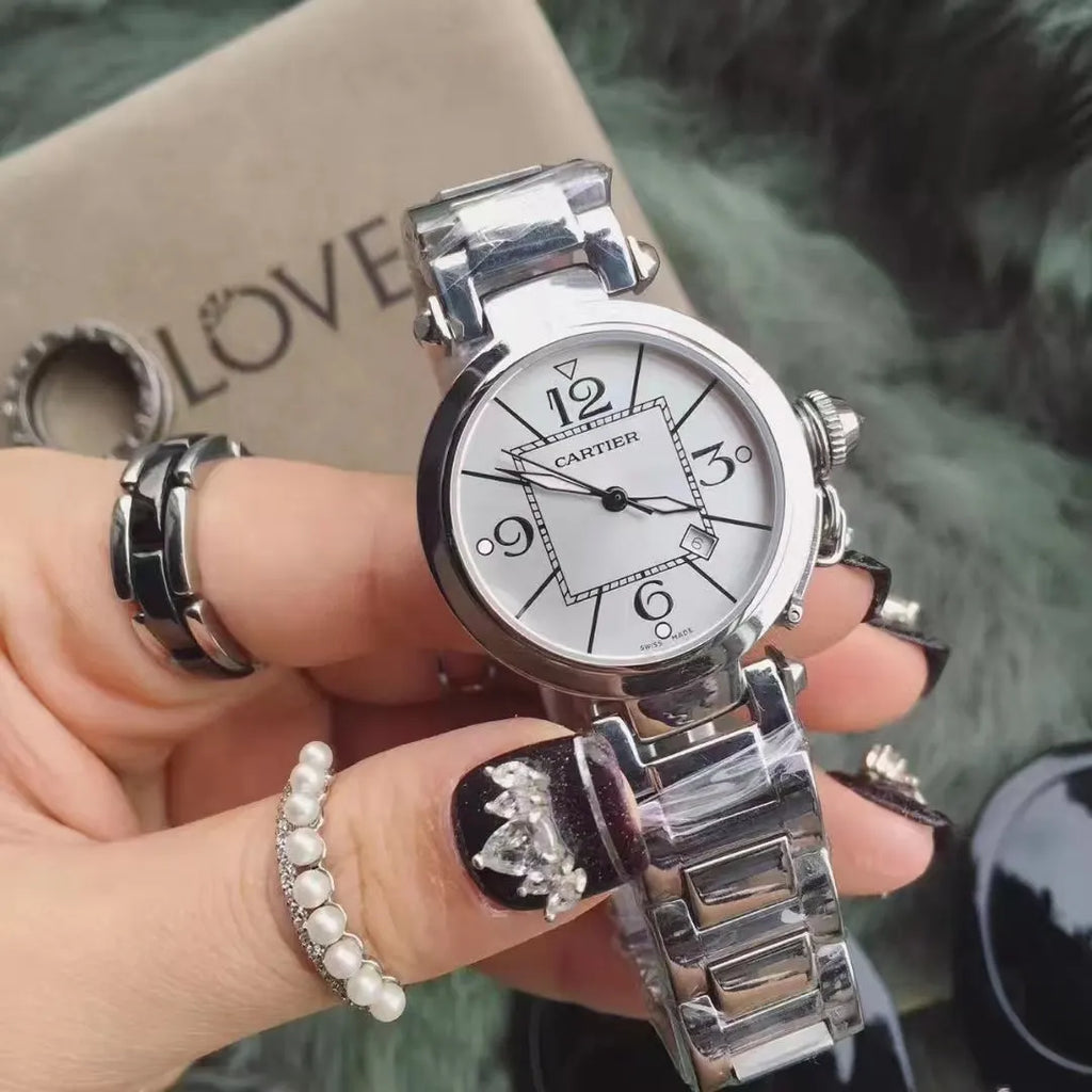 Cartier Pasha Silver Dial Steel - Hình 2
