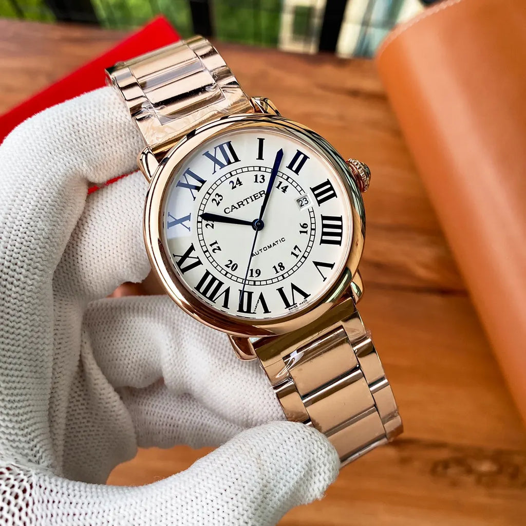 Cartier Rose Gold Diamond Watch - Hình 2