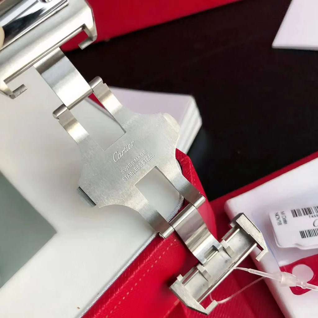 Cartier Diamond Bezel Leather Watch - Hình 2