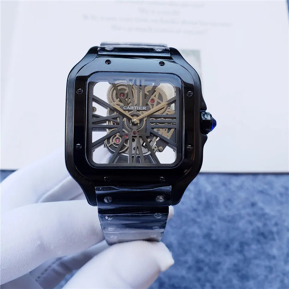 Cartier Santos Black Skeleton - Hình 5