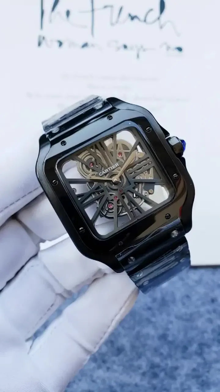Cartier Santos Black Skeleton - Hình 2