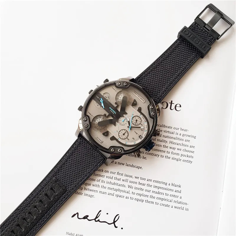 Diesel Gray Dial Black Strap - Hình 4