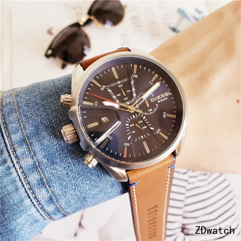 Diesel Tan Leather Watch - Hình 5