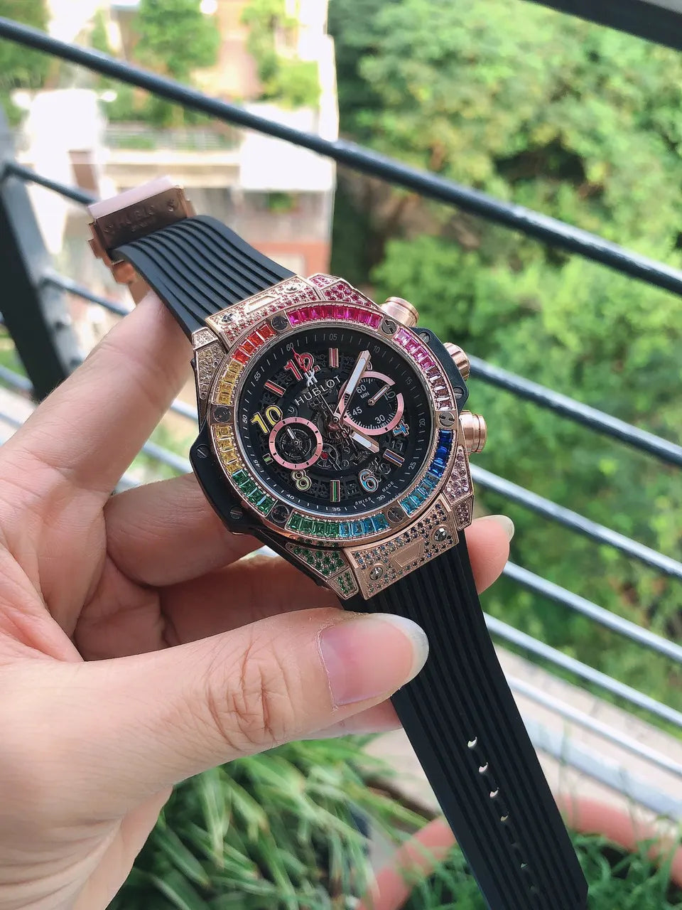 Hublot Rainbow Bezel Watch - Hình 11