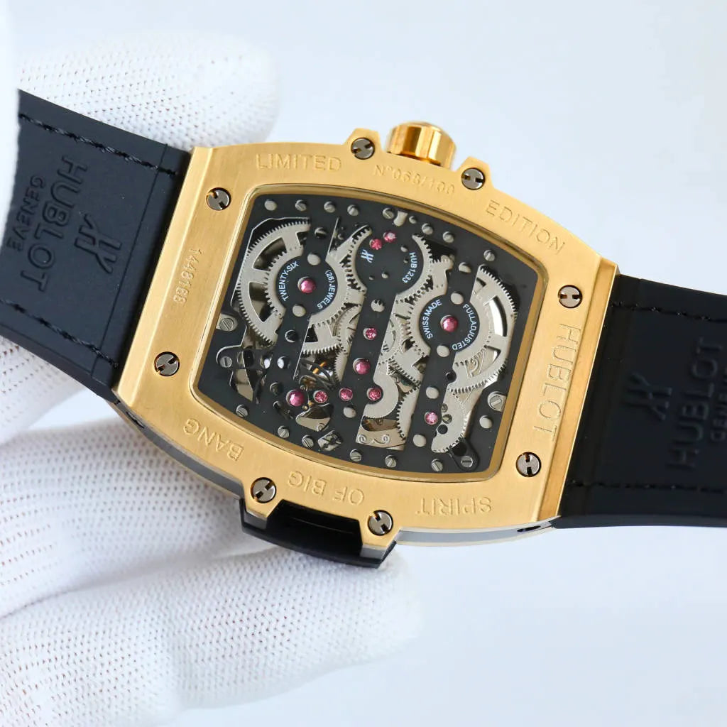 spirit Hublot Gold Black Leather - Hình 4