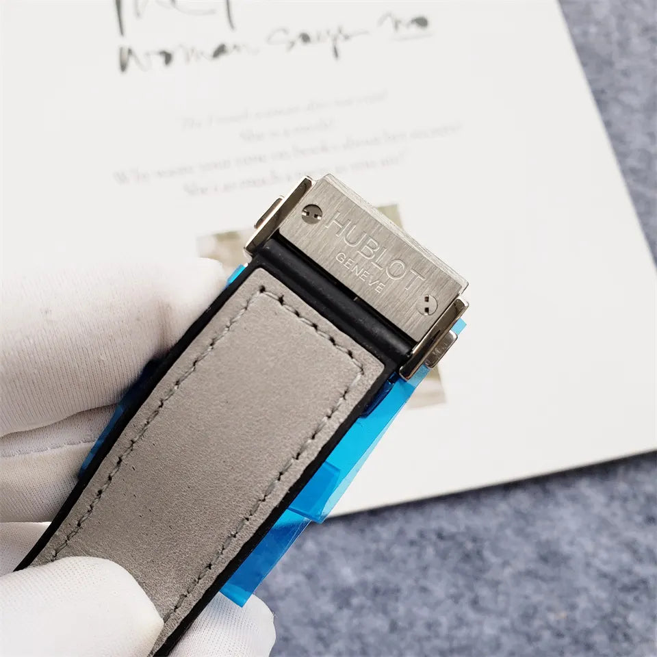 Hublot Titanium Skeleton Gray Leather - Hình 3