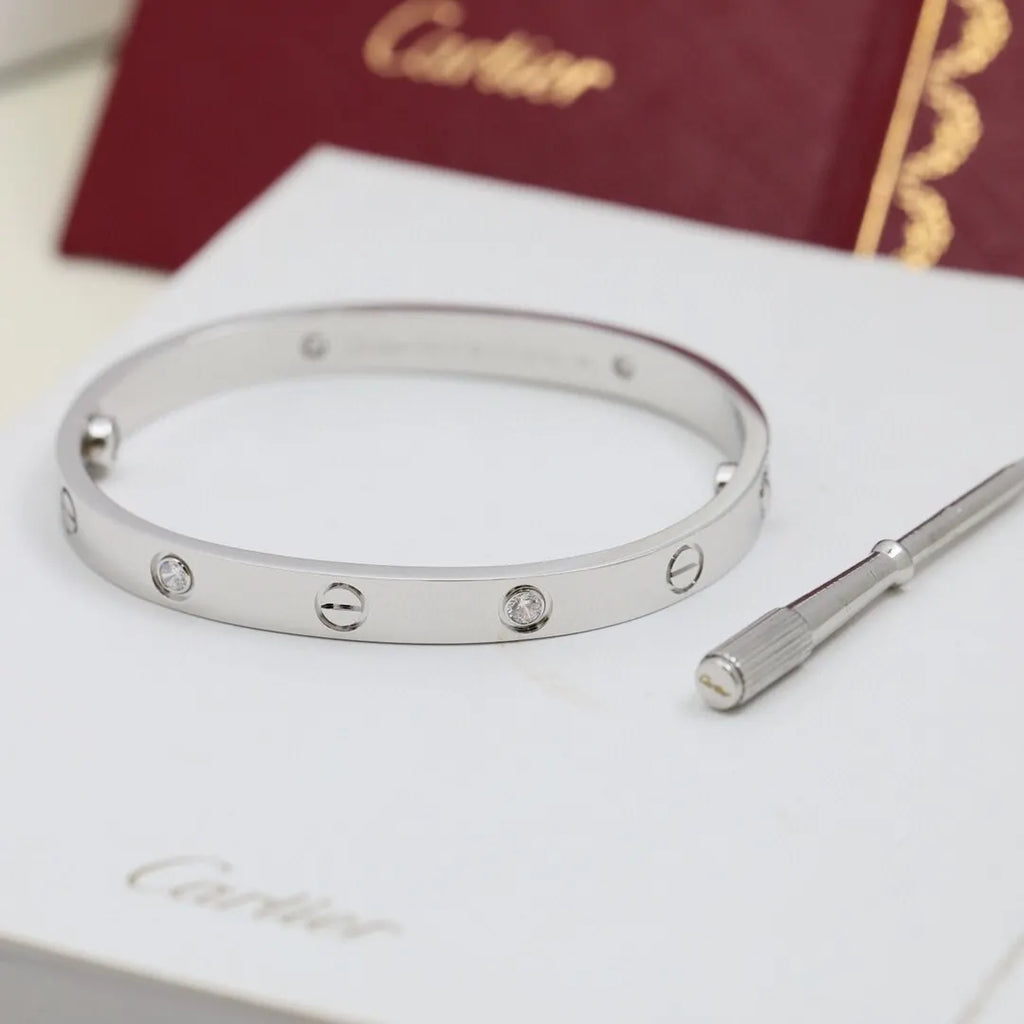 Premium Love Bracelet Silver with Diamonds - Hình 7