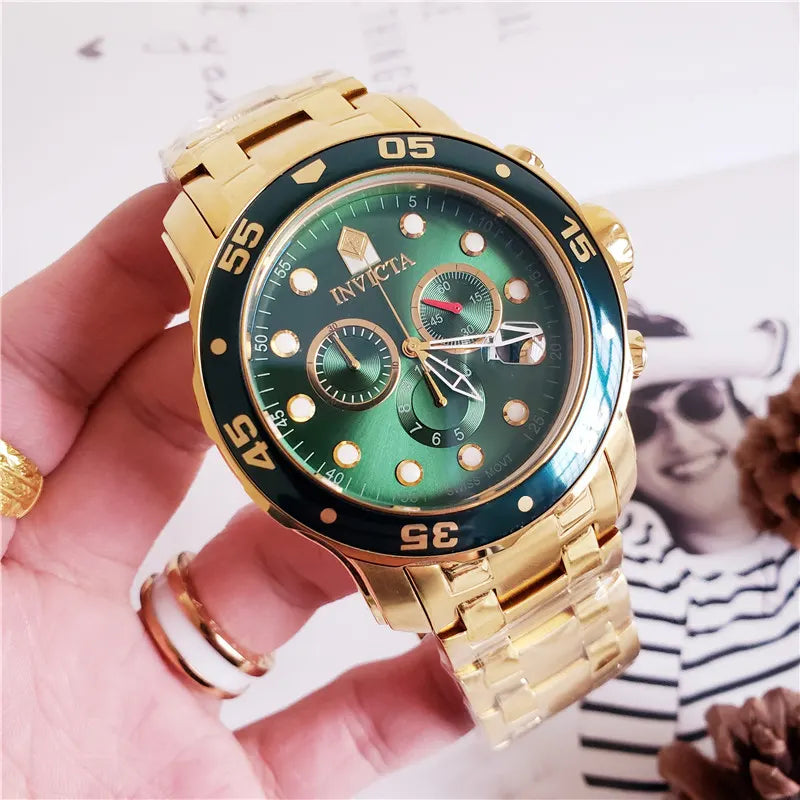 Invicta Green Gold Chronograph