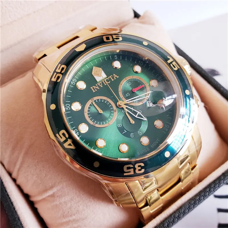 Invicta Green Gold Chronograph - Hình 2