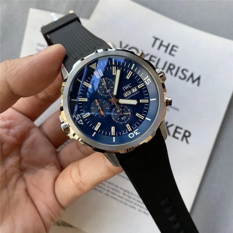 rubber IWC Aquatimer Blue Dial - Hình 3