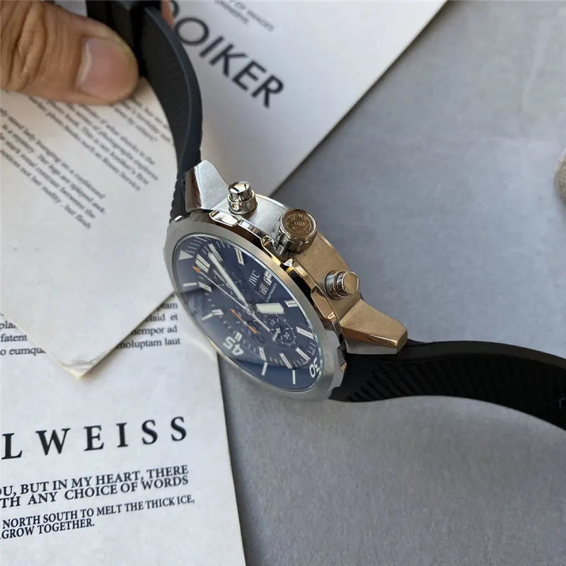 rubber IWC Aquatimer Blue Dial - Hình 5