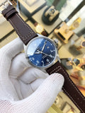 IWC Blue Dial Leather Watch