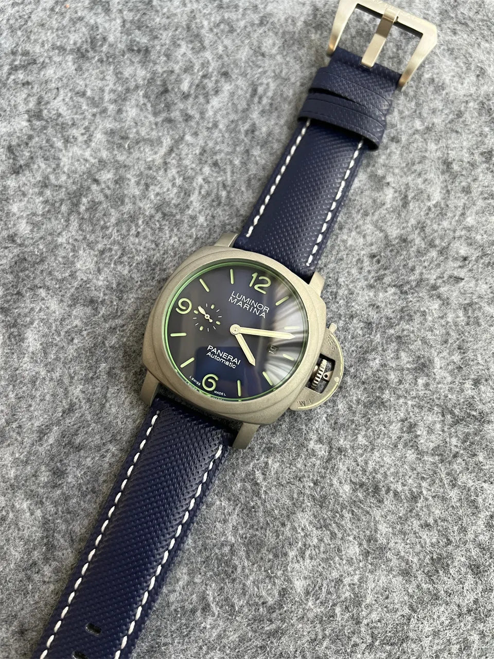 luminor Panerai Blue Titanium Watch - Hình 6