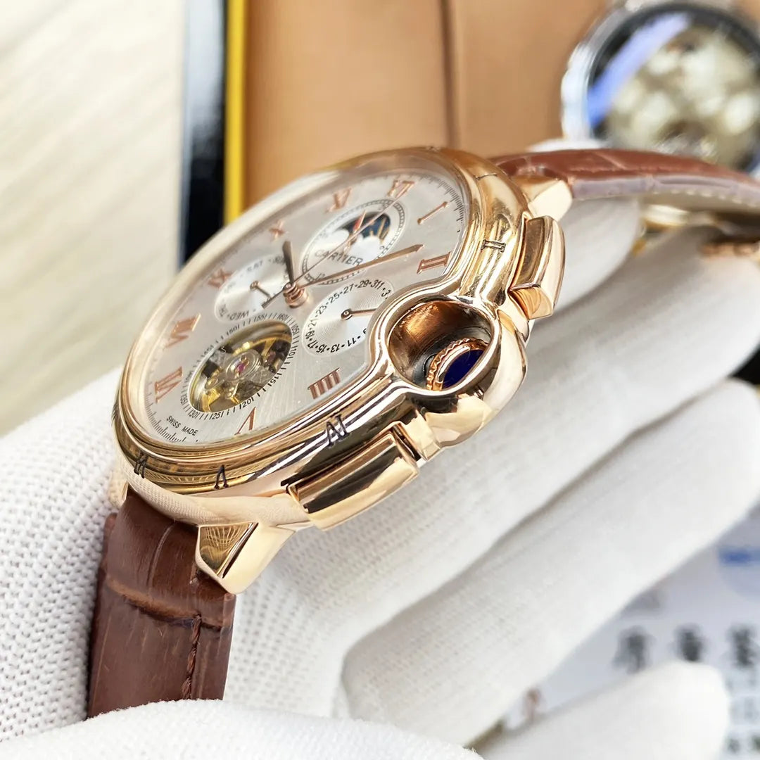Cartier Gold Brown Moon Phase - Hình 3