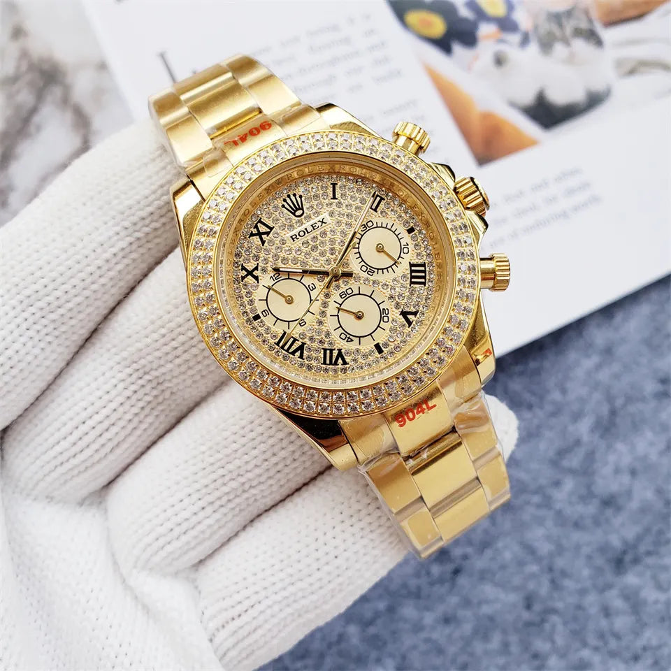 Rolex Gold Diamond Pave - Hình 5