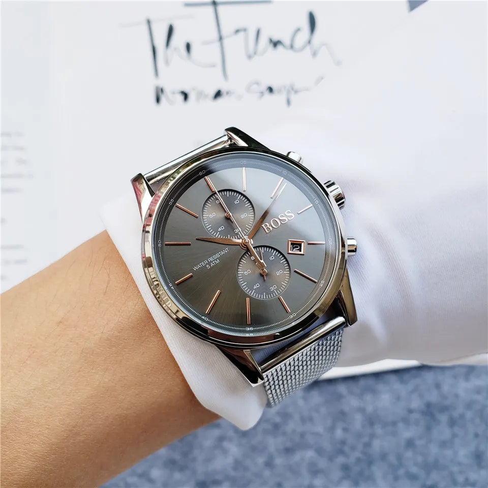 BOSS Gray Dial Chronograph - Hình 4