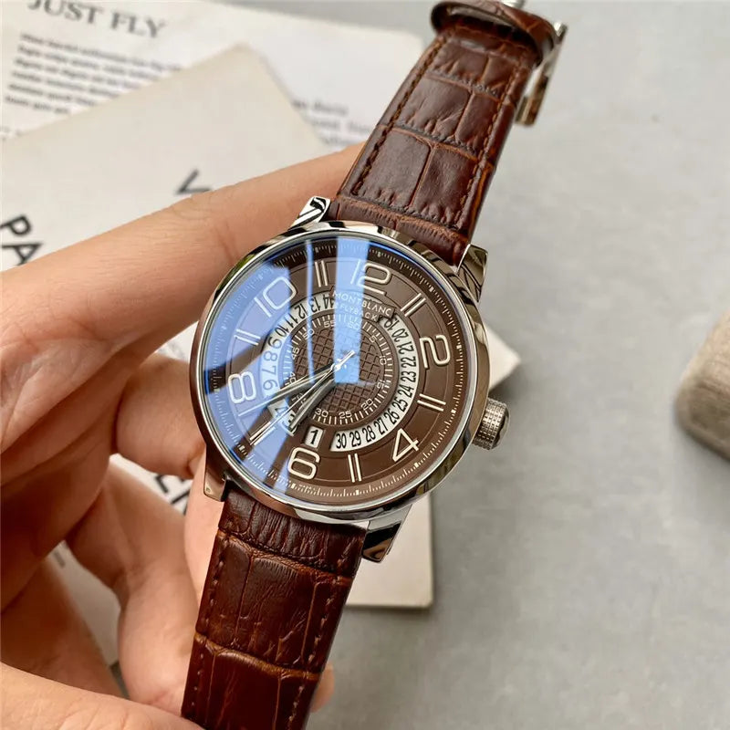 Montblanc Brown Leather Watch - Hình 4