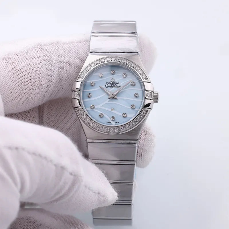 Omega Light Blue Diamond Bezel