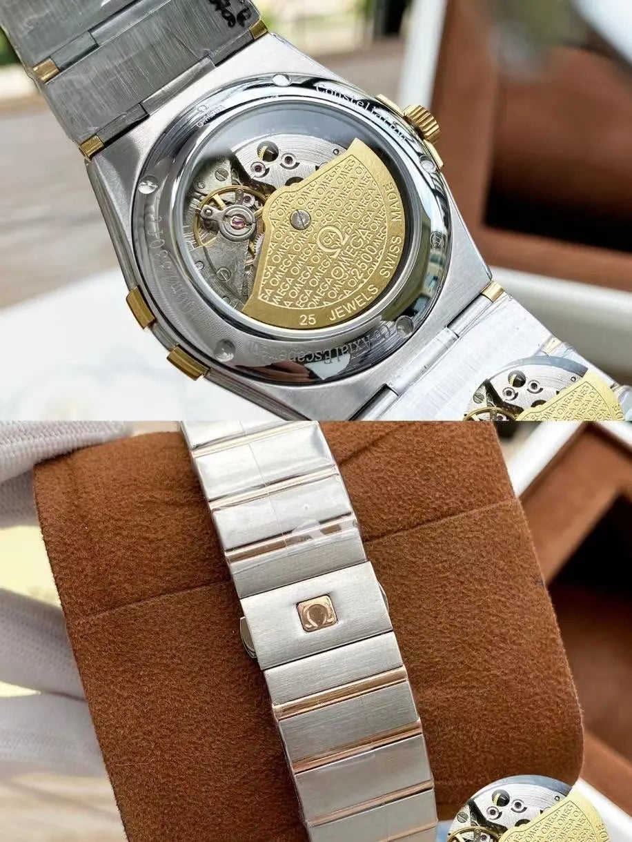 Omega Rose Gold Diamond Silver Dial - Hình 2