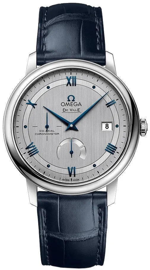 Omega Silver Blue Watch