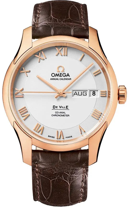Omega Rose Gold White Dial de ville