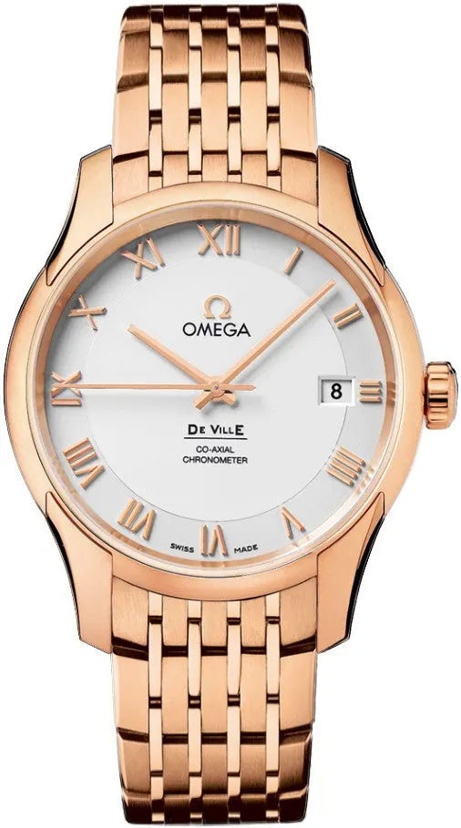 de Omega Rose Gold White Dial