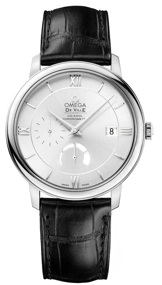 de Omega Silver Dial Leather