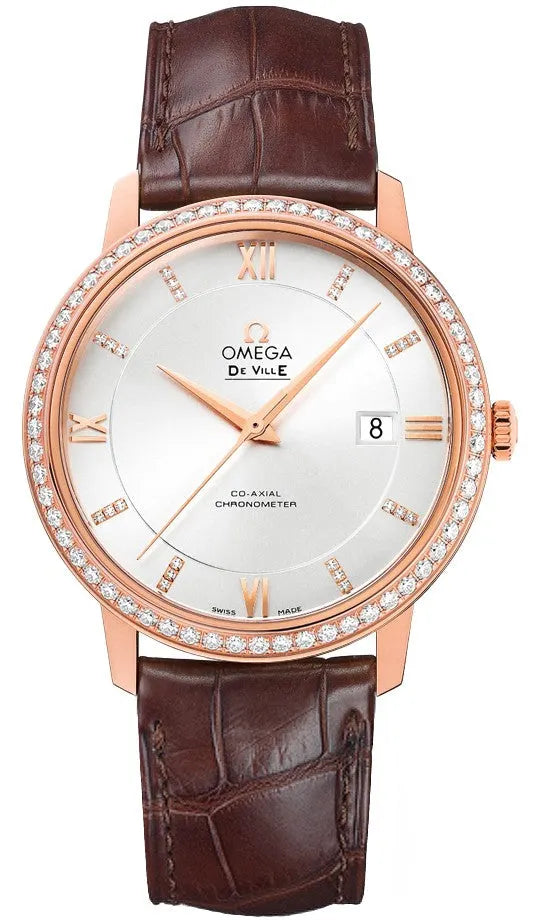 Omega De Ville Rose Gold Brown Leather