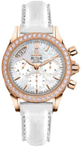 Omega De Ville Diamond Bezel White Leather Rose Gold Watch