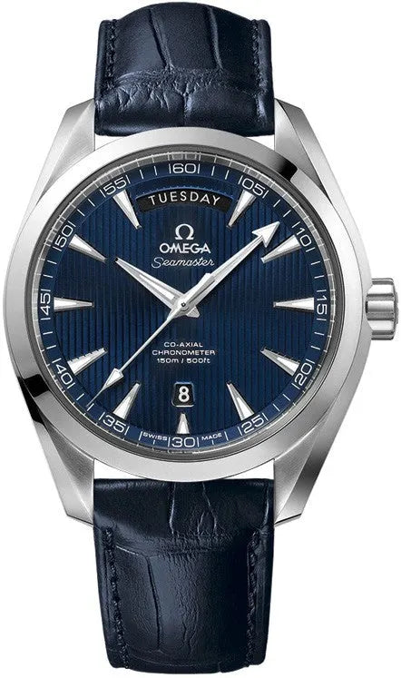seamaster Omega Blue Dial Leather Strap