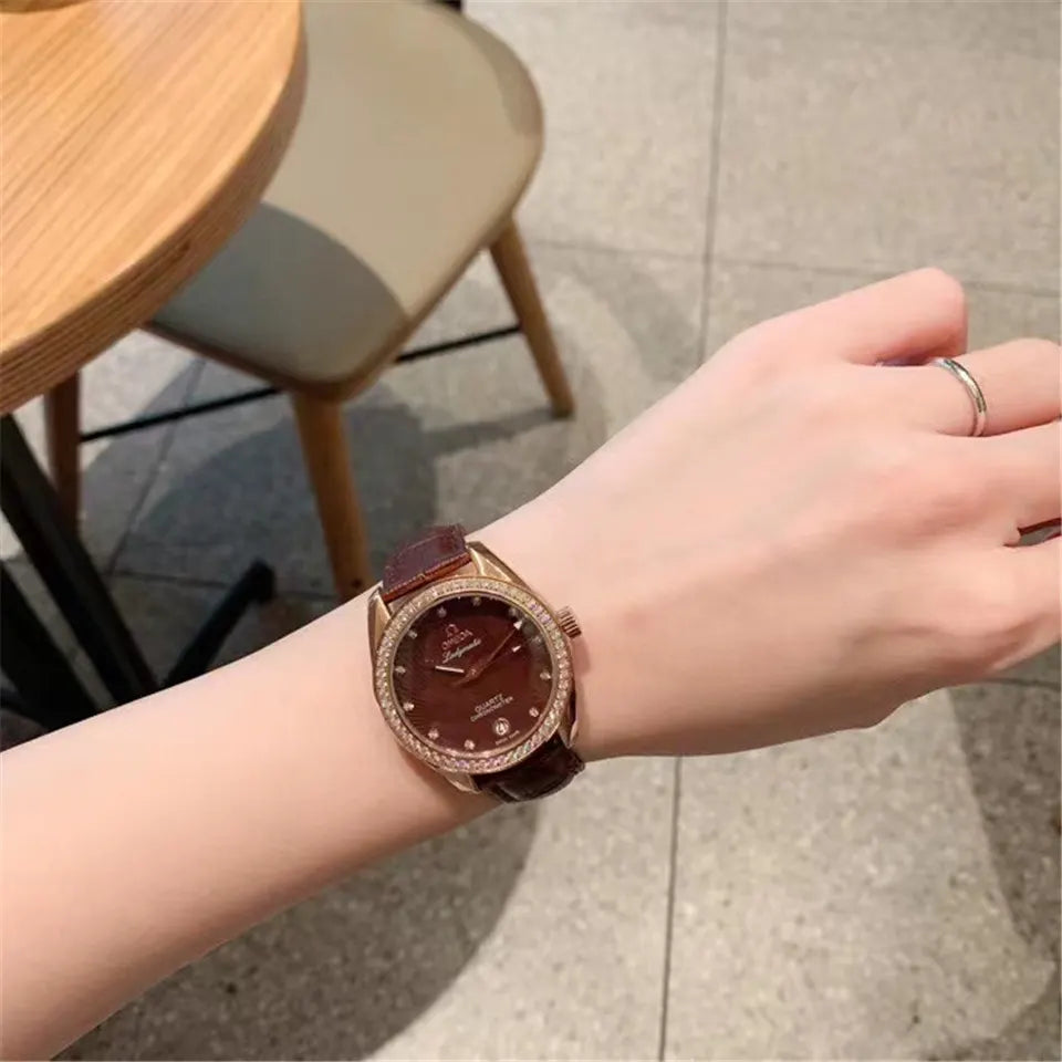 Omega Ladymatic Brown Diamond - Hình 4
