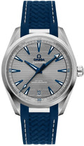 seamaster Omega Grey Dial Blue Rubber