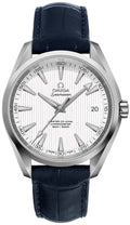 Omega White Dial Blue Leather