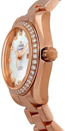 seamaster silver Omega Rose Gold Diamond Bezel - Hình 2