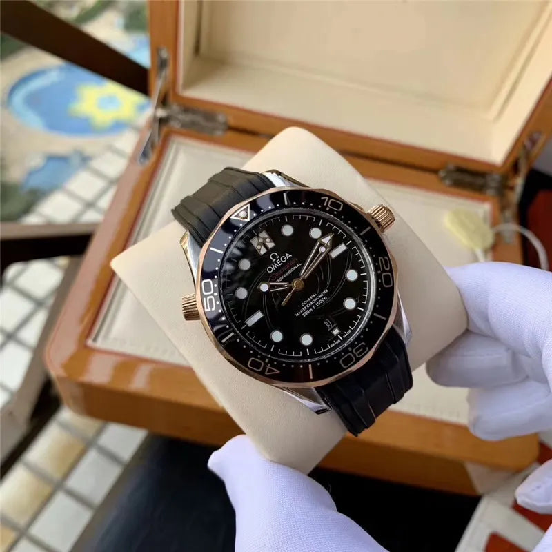 Omega Rose Gold Rubber Diver