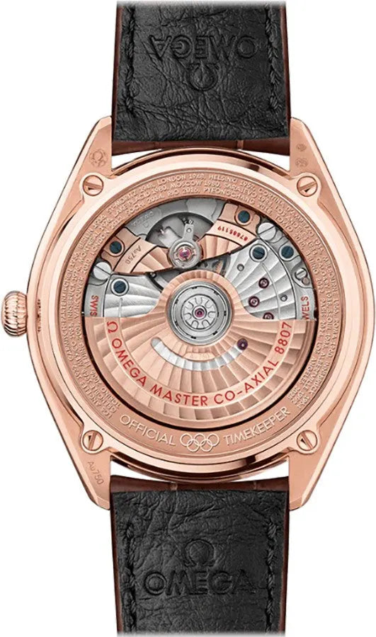 seamaster Omega Rose Gold Brown Leather - Hình 2
